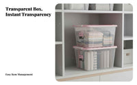 Large Capacity Stackable Wheeled Clear Box Thickened Design Ppreviousic container sturdy Construction Household Storage Latching Lid for homeowners, Office Workers, Bedroom, Closet, Living Room, recreation area