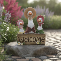 Duck Welcome Sign Cottagecore Welcome Plaque with Ducks Decorative Wooden Plaque for Gardeners, Front Door