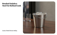 French Fry Serving Bucket Multipurpose Stainless Steel French Fry Container Mini Metal Cooling Pail for Restaurant Owners, Bar, BBQ