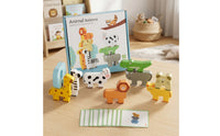 Animal Balance Blocks Montessori Wooden Stacking Game for Preschoolers