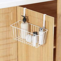 No Installation Required over the Door Basket Easy to Install Cabinet Door Storage Rack Space Saving for Renters, Kitchen, Bathroom, Bedroom