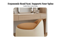 Minimalist Design rotate Makeup Chair Round Shape Vanity Stool Soft Upholstered Top Household Furniture Luxurious stylish for Women, &young women, Adults, Bedroom, dressing area, Closet