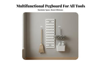 Wall Mount Pegboard Multi-Functional Tool Organization Board Space Saving Drill Storage Panel for Renters, Homeowners, Garage, Utility Room, Shed