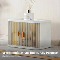 Roll-Top Storage Box Large Capacity Desktop Organizer Dust-Proof for Dorm Room