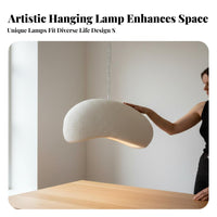 Designer Aesthetic Wabi-Sabi Hanging Light Minimalist Wabi Sabi Hanging Light Adjustable Height Mist Shaped Chandelier Hardwired for Interior Designers, Restaurant Owners, Homeowners, Dining Room, Homestay, Bar Counter, Coffee Shop