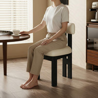 Solid Wood Backrest Chair Retro Design French Style Dining Chair for Bedroom, Living Room