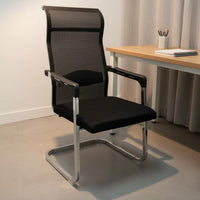 Cantilever Frame Office Chair Modern Minimalist Mesh Back Sled Base Chair Ergonomic Computer Armchair for Students, Conference Room, Reception Area
