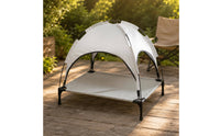 Arched Dog Cot with Canopy Oxford Cloth Elevated Pet Cot Fiber Tube Canopy Pet Bed Indoor-Outdoor for Dogs