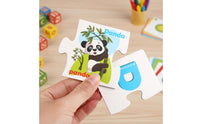 Alphabet Matching Cards Hand-Eye Coordination Wooden Letter Puzzle Child-Centered Letter Recognition Puzzle for Preschoolers, Kindergarten