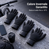 Suede Lined Thermal Gloves for Men - Windproof Touchscreen for Winter Cycling & Outdoor Work