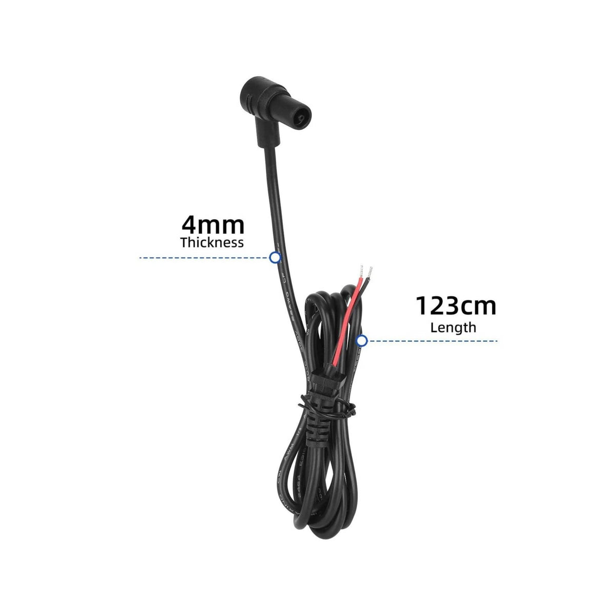 Electric Scooter Charging Cable 123 Cm Hollow Tip Charging Cable Charger Cord Reliable Connection Mobility Aid Accessory