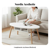 Versatile Use Small Apartment Coffee Table Easy to Clean Minimalist Sofa Side Table Sturdy Construction Living Room Furniture Rounded Edges for Students, Young Adults, Homeowners, Bedroom, Office