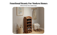 360° Rotation Rotating Shoe Cabinet Space-Saving Cylindrical Shoe Rack Versatile Use Vertical Rotating Tray Organizer Easy Assembly for Apartment Dwellers, Homeowners, Entryway, Hallway, Dressing Room, Bedroom