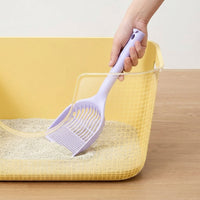 Litter Sifter and Scooper Cat Tool, Wide Sand Sifter for Litter Tray, Deep Scooper with Hook Storage, Non-Folding Cat Owner Gifts