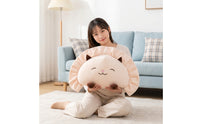 Cat Stuffed Pillow Cute Cushion Embroidered for Sofa, Reading Nook