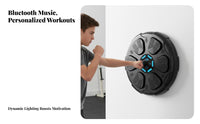 LED Display Bluetooth Boxing Coach Interactive Training Smart Music Boxing Machine Adjustable Modes & Speeds Wall Mounted Punch Pad Drill-No-Drill Installation for Beginners, Office Workers, Workout, Indoor, Living Room, Bedroom