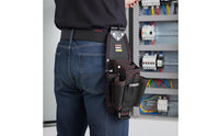 Double-Layer Electrician Tool Pouch Reinforced Tool Pouch with Metal Clip Compact Handsunrestricted for Electrical Work, Construction Sites