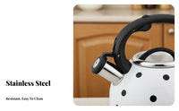 2.5L Whistling Kettle Multi-Cooktop Compatible Boiling Tea Kettle Loud Whistle Kitchenware for Office