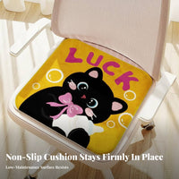 Faux Cashmere Texture Cartoon Seat Cushion Non-Slip Bottom Cartoon Chair Cushion Warming for Office Workers, Students, Sofa