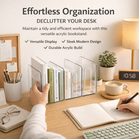 Book Holder for Reading on Study Table, Acrylic Stand for Display Cookbooks and Notebooks, Lightweight Desktop Support for Students