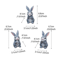3 Pieces Easter Bunny Decor Resin Hare Figurine Set Hand-Painted Look House Decoration for Courtyard