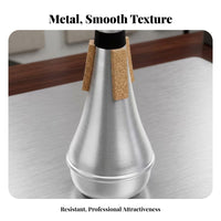 Cork Pads B and B Trumpet Practice Mute Tapered Cone-Shaped Trumpet Practice Mute Silver-Colored Black Collar