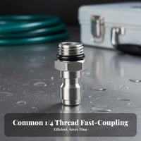 2 Pieces Stainless Steel Pressure Washer Connector Heavy Duty M14x1.5 Male Female Connector Kit Ball Lock Design