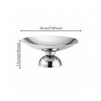 Fruit Bowl with Pedestal Silver Pedestal Serving Bowl Round Dessert Plate for Dining Table