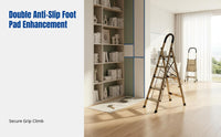 Aluminum Alloy Folding Ladder, Home Step Ladder, Wide Anti-Slip Pedal, Thickened, Indoor Outdoor Use