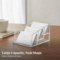 Acrylic Business Card Holder Minimalist Design Desktop Name Card Organizer Office Supply for Countertop, Reception Desk, Commerce Show