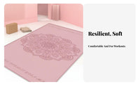 Exercise Mat Shock Absorbing Non-Slip Fitness Mat for Beginners, Women, Home, Gym, Studio