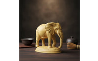 Wooden Elephant Figurine Handmade Elephant Figurine with Base Compact Car Interior