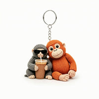 Flat Monkey Keychain Lightweight Acrylic Keychain Cute Monkey Key Fastener Scratch-Resistant for Teens