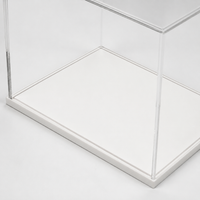 Acrylic Display Case for Models, Clear Dustproof Protection Showcase, White Base Collectible Display Cabinet