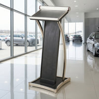 Podium with Slanted Top Modern Reading Desk Lectern Podium Ergonomic Furniture Sturdy for Speakers, Conference Rooms