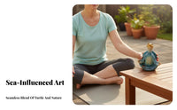 Stretching Turtle Figurine Meditation Pose Meditating Statue Unique Gift House Decoration for Garden, Office
