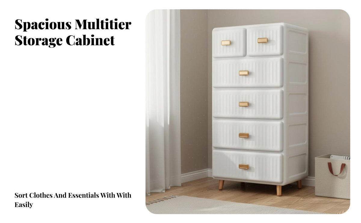 Large Capacity Freestanding Multi-Drawer Cabinet Space-Saving Chest of Drawers Easy Assembly Storage Cabinet Sturdy Frame for Apartment Dwellers, Homeowners, Bedroom, Living Room, Bathroom, Entryway