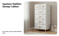 Large Capacity Freestanding Multi-Drawer Cabinet Space-Saving Chest of Drawers Easy Assembly Storage Cabinet Sturdy Frame for Apartment Dwellers, Homeowners, Bedroom, Living Room, Bathroom, Entryway