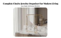 Earring and Necklace Rack Multi-Functional Necklace and Earring Holder Space-Saving Jewelry Display Stand for Women, Teenagers, Dresser, Bedroom, Desk