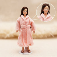 Textile Clothing Miniature Doll with Stand Collectible Porcelain Doll with Stand Poseable Delicate for Display Shelf