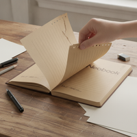 Thick Kraft Paper Cover Notebook B5 Lay-Flat Lined Journal for Students & Office