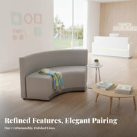 Curved Sectional Sofa and Table Set Irregular Shape Reception Seating unrestricted Combination Commercial Furniture for Homeowners, Waiting Room, Public Space