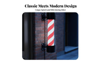 LED Barber Pole Eye-Catching Rotating Barbershop Light High Brightness Rotating Barber Pole Light for Storefront, Outdoor