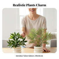 Low Maintenance Small Faux Potted Plant No Watering Needed Potted Simulated Plant Never Wilts Fake Greenery Realistic Appearance for Gardening Beginners, Busy Individuals, Living Room, Coffee Table, Bedroom, Bookshelf