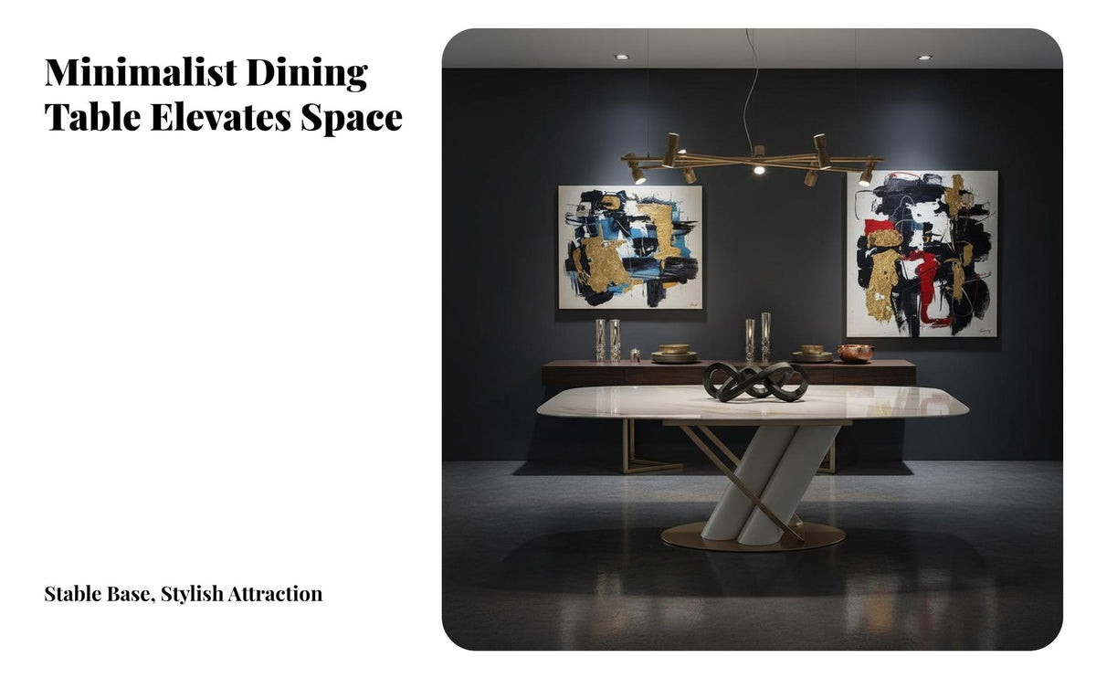 Scratch Resistant Sintered Stone Dining Table Easy to Clean Sintered Stone Dining Set Modern Kitchen Table Set for Homeowners, Apartment Dwellers, Interior Design Enthusiasts
