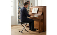 Keyboard Bench Adjustable Height Piano Stool Stable Stool with Padded Seat for Pianists