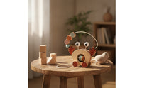 Smooth Wooden Bead Maze Toy Preschool Crab Pull Toy Portable Wooden Bead Maze Classic for Toddlers, Babies, Playroom