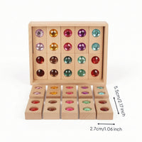 20 Pieces Acrylic Blocks with Wooden Tray Faceted Gem Blocks Sorting Building Piece Set for Classroom