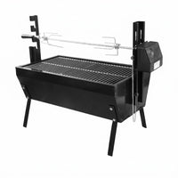 Briquette-Fueled Barbecue Grill Vented Portable Rotisserie Barbecue Painted Finish Rotisserie Grill