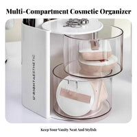 Rotating Cosmetic rotating organizer particle-proofresistant with Lid Makeup Organizer for Women, Teens